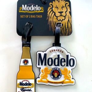 Modelo Beer Set of 2 Bag Tags - Black and Gold